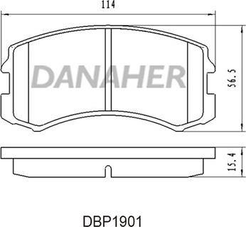 Danaher DBP1901 - Stabdžių trinkelių rinkinys, diskinis stabdys autorebus.lt