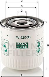 Mann-Filter W 920/38 - Alyvos filtras autorebus.lt