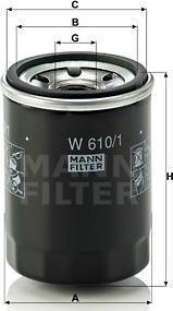 Mann-Filter W 610/1 - Alyvos filtras autorebus.lt