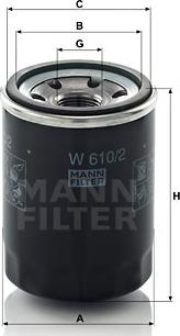 Mann-Filter W 610/2 - Alyvos filtras autorebus.lt