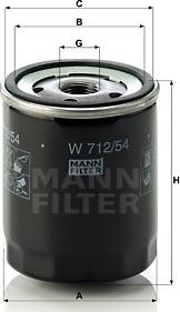 Mann-Filter W 712/54 - Alyvos filtras autorebus.lt