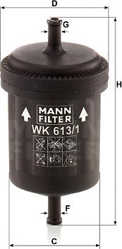 Mann-Filter WK 613/1 - Kuro filtras autorebus.lt