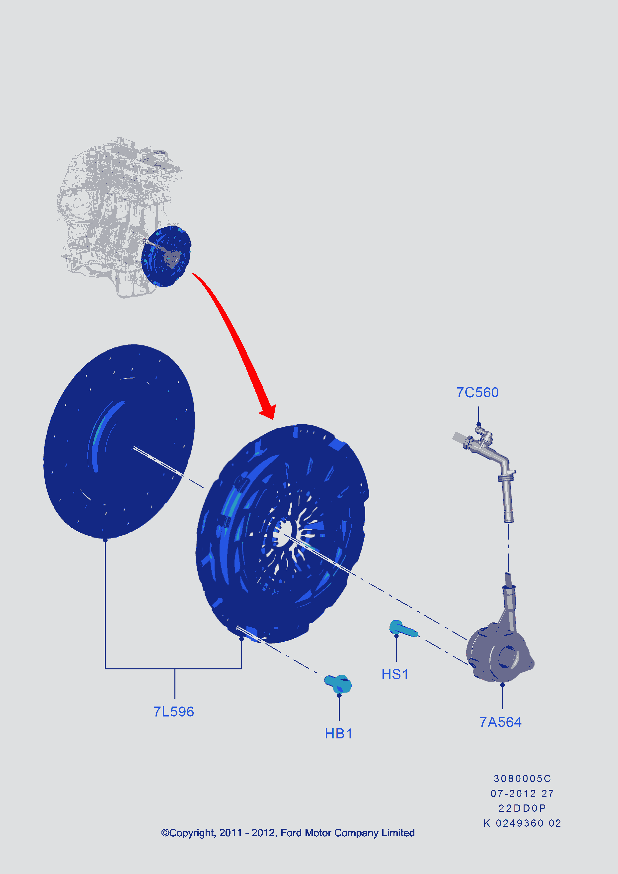 FORD 1749121 - Centrinis darbinis cilindras, sankaba autorebus.lt